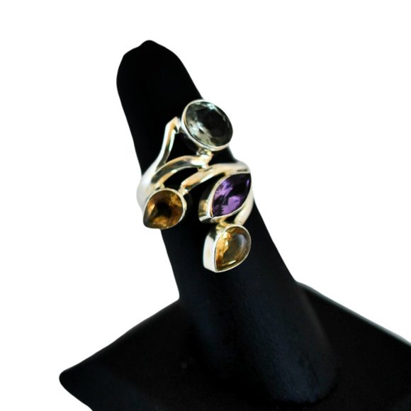 Unknown Jewelry - Multi Gemstone Sterling Silver Ring